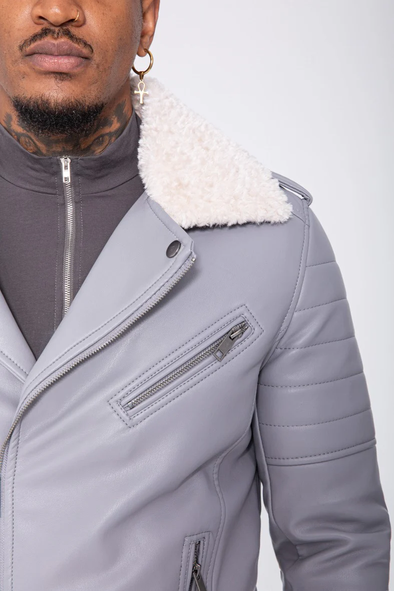 THE SAPPORO FUR COLLAR LEATHER JACKET - Image 10