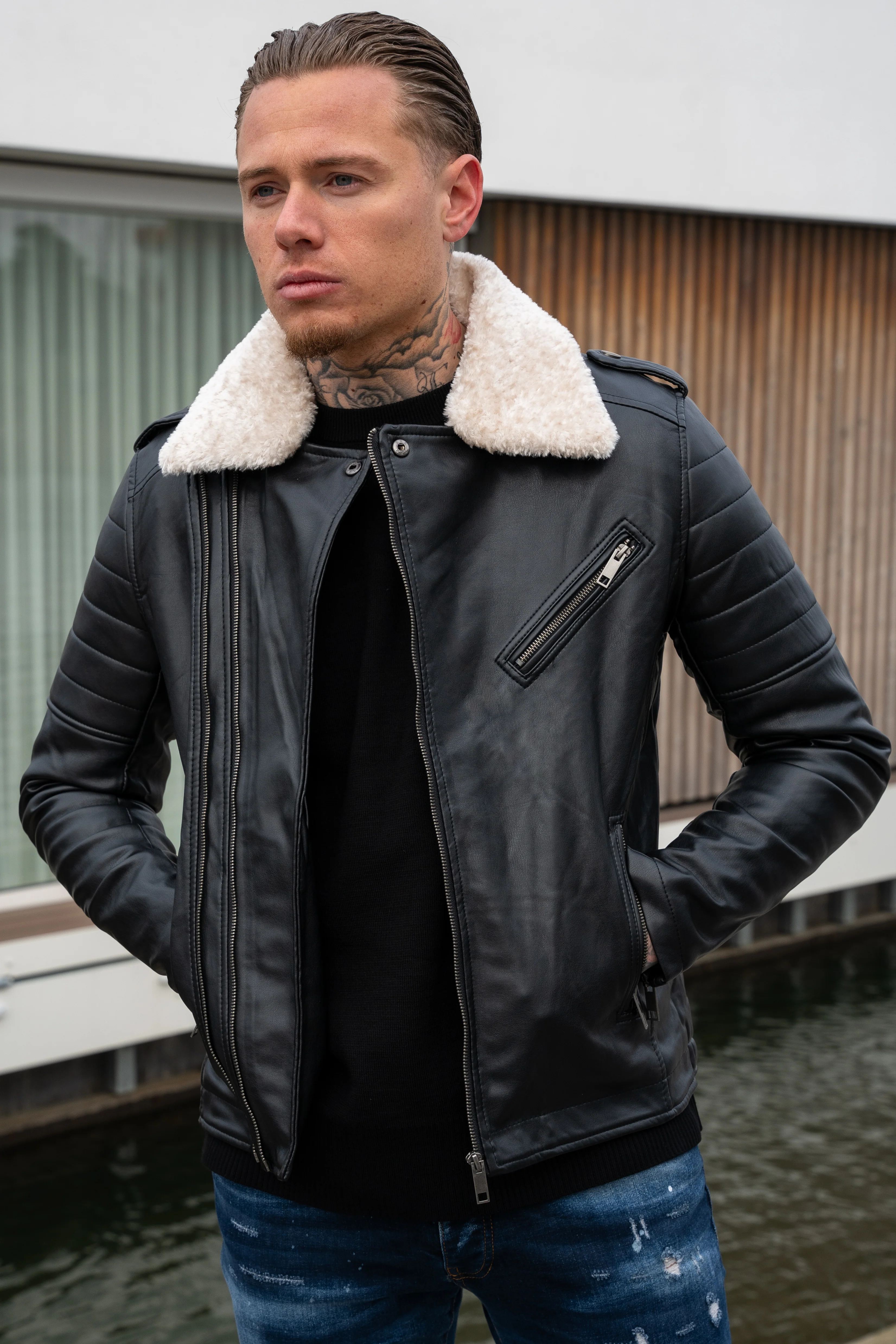 THE SAPPORO FUR COLLAR LEATHER JACKET - Image 12