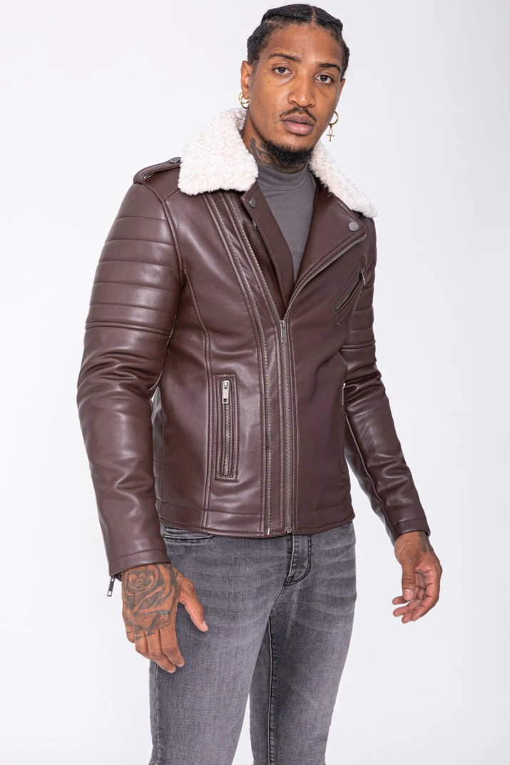 THE SAPPORO FUR COLLAR LEATHER JACKET - Image 2