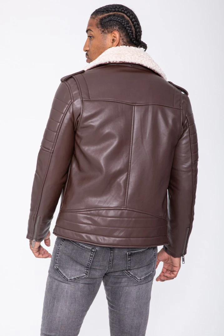 THE SAPPORO FUR COLLAR LEATHER JACKET - Image 3