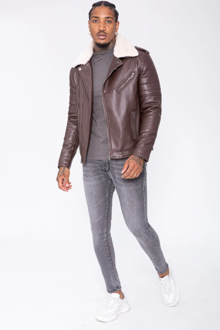 THE SAPPORO FUR COLLAR LEATHER JACKET - Image 4