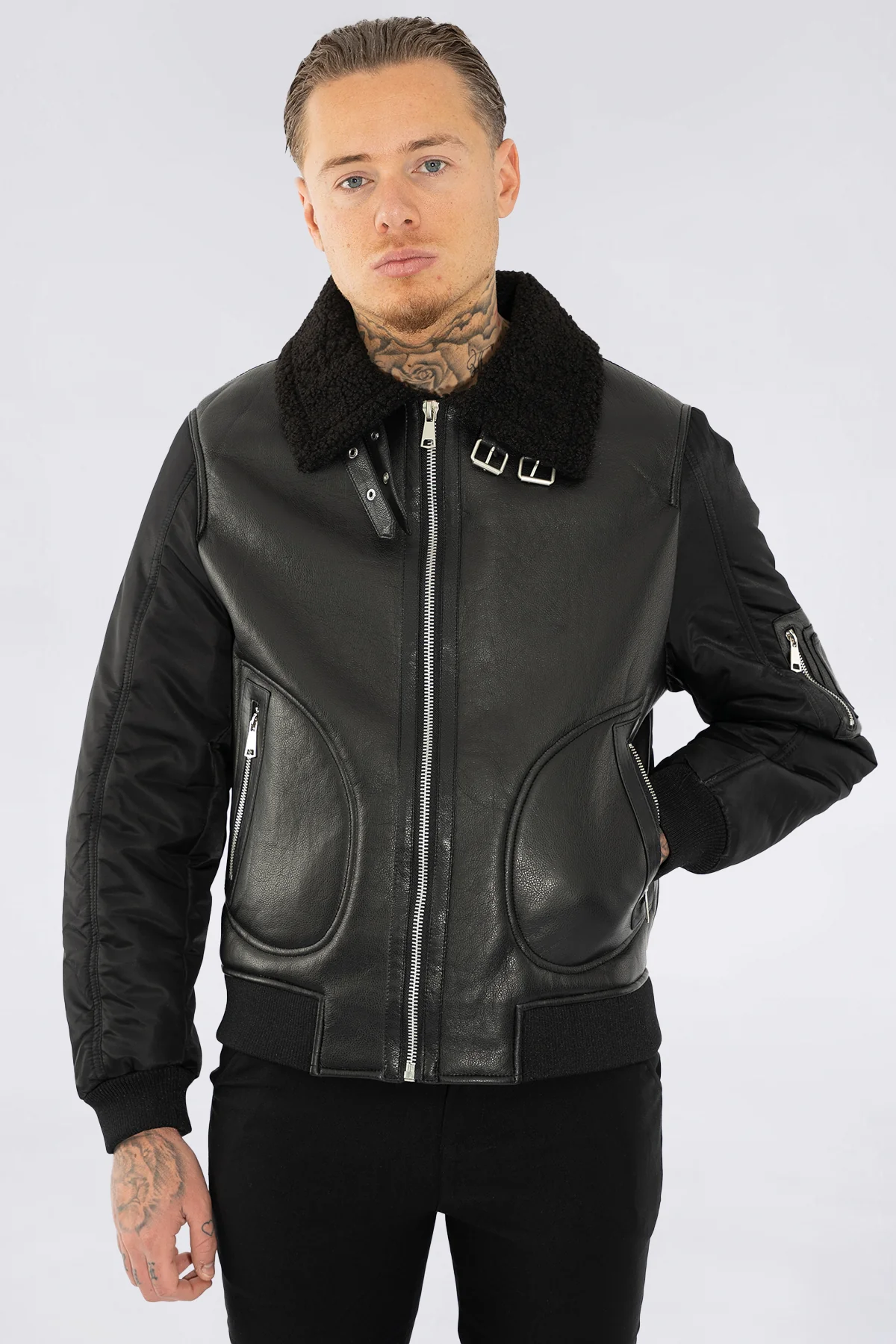 THE SABINI LEATHER BOMBER JACKET - Image 6