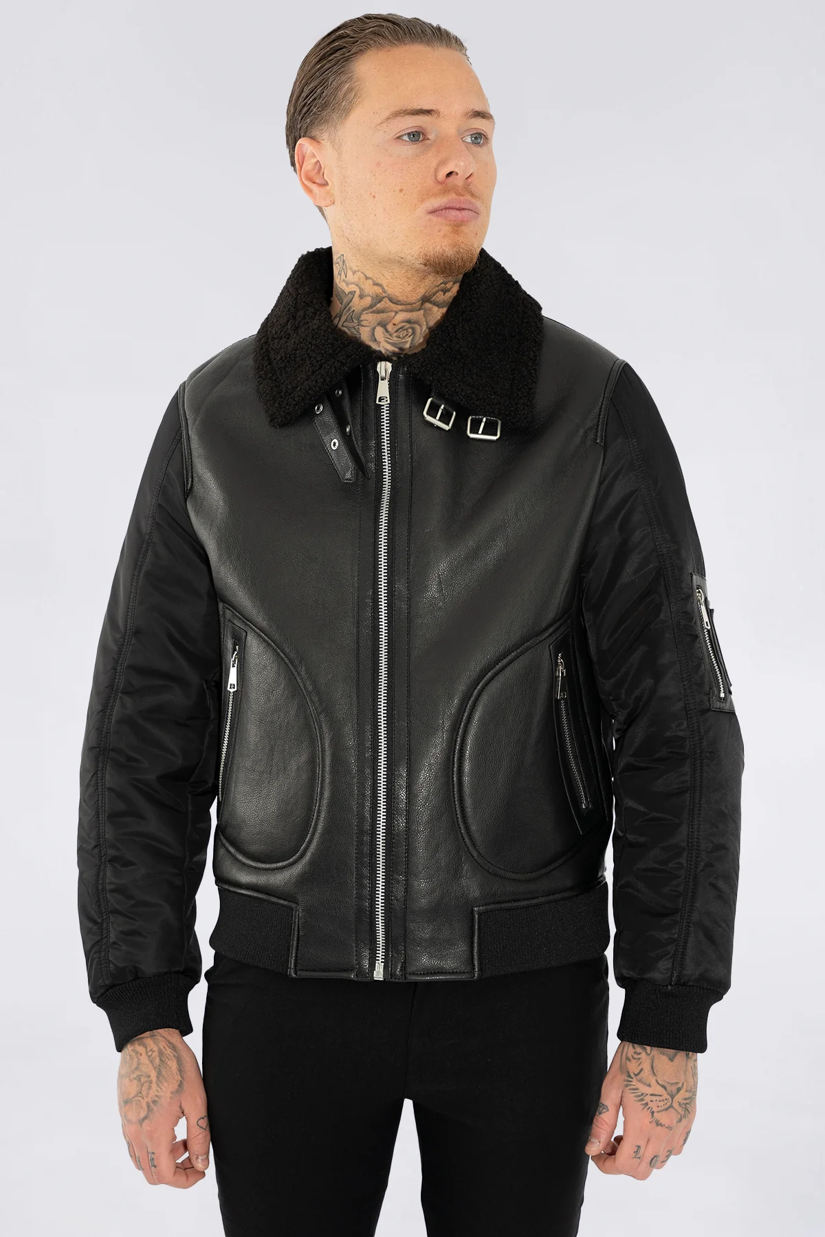 THE SABINI LEATHER BOMBER JACKET - Image 7