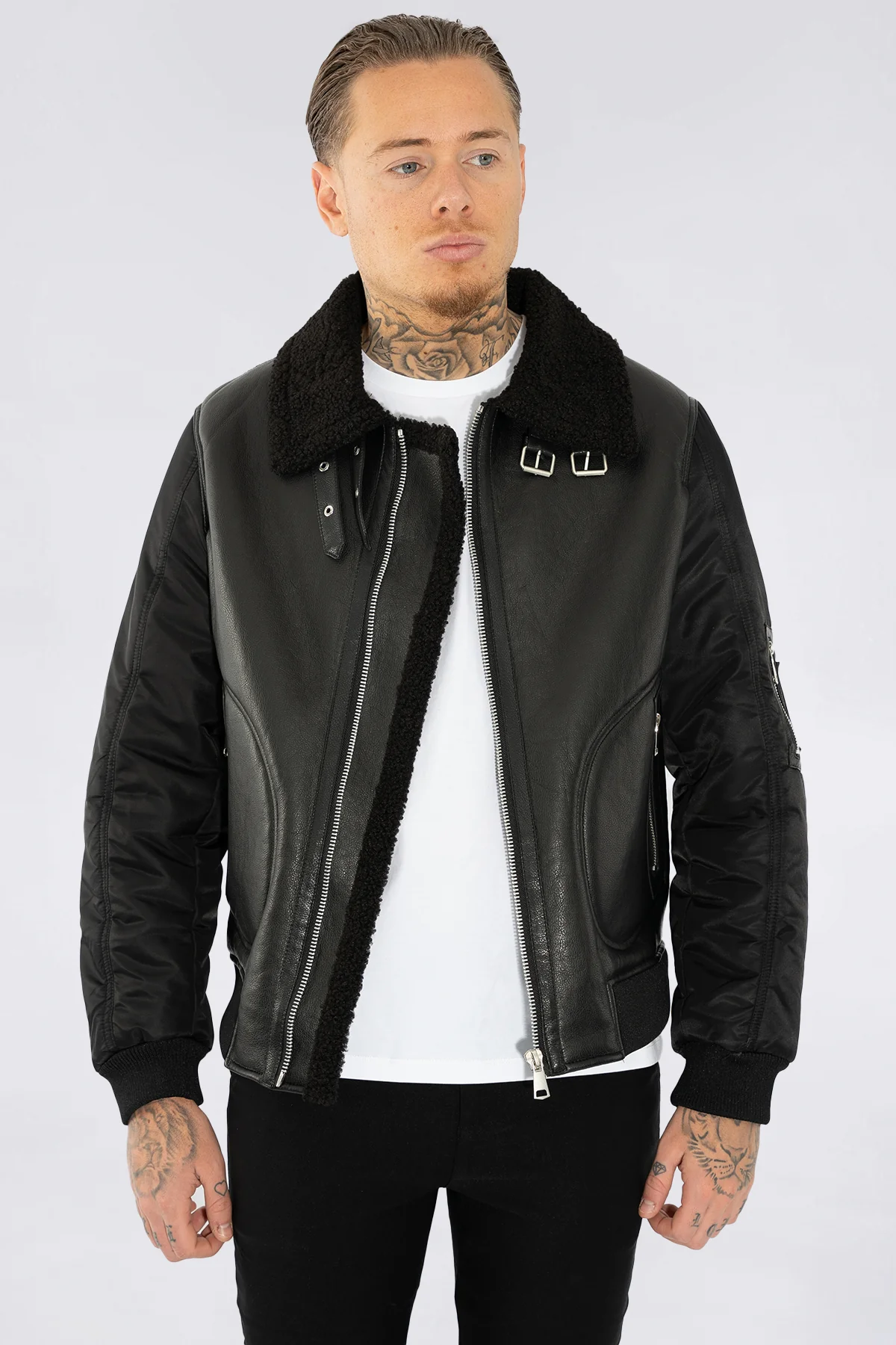 THE SABINI LEATHER BOMBER JACKET - Image 9