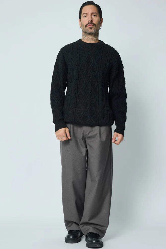 THE SACILE CABLE KNITTED CREWNECK SWEATER - Image 10